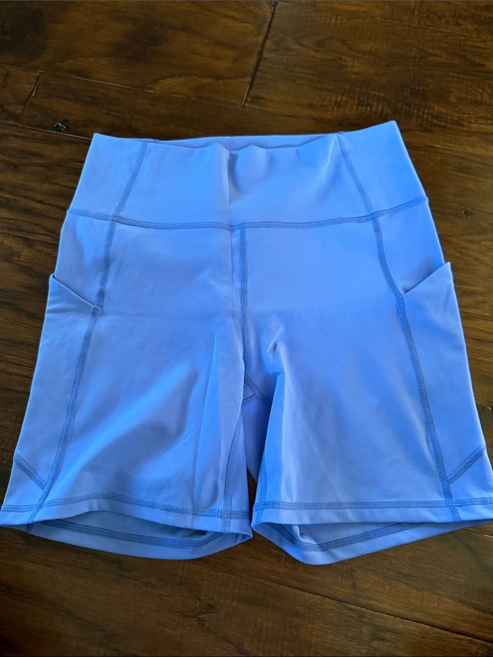 Women’s High-Rise Light Blue Athletic Bike Shorts